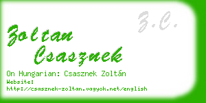 zoltan csasznek business card
